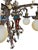 Gothic 1910s Cast Brass Semi Flush Ceiling Light With Red and Blue Embellishments Circa 1915 For Sale - Image 3 of 16