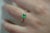 Natural Emerald and Diamond Ribbed Shank Thin Stacking Ring in 18K Rose Gold, Size 6.25 For Sale - Image 10 of 12
