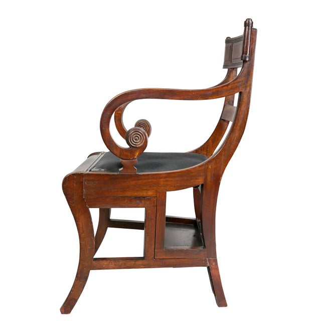 Wood Regency Mahogany Metamorphic Armchair For Sale - Image 7 of 11