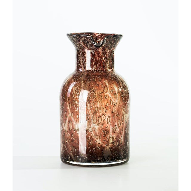 1970s Vintage Bubble Glass Pitcher with Amber Accents, Italy, 1970s For Sale - Image 5 of 6