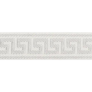 Sample - Schumacher Etienne Silk Greek Key Trim Narrow in Dove For Sale
