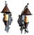 Gothic 1920s Mixed Metal Tudor/Gothic Storybook Wall Sconces With Copper Smoke Bells - Pair For Sale - Image 3 of 6