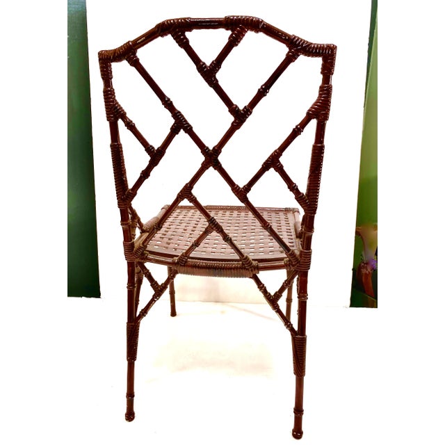 Faux Bamboo Table and Four Chairs For Sale - Image 9 of 11