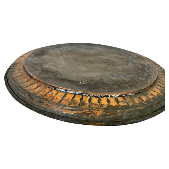Moroccan Large Antique Hand-Hammered Copper Tray with Fluted Border, 22 Inch For Sale - Image 3 of 17