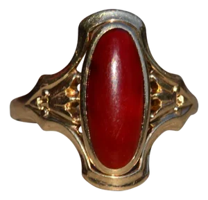 The Pomona: Antique Art Nouveau Ring set with Carnelian