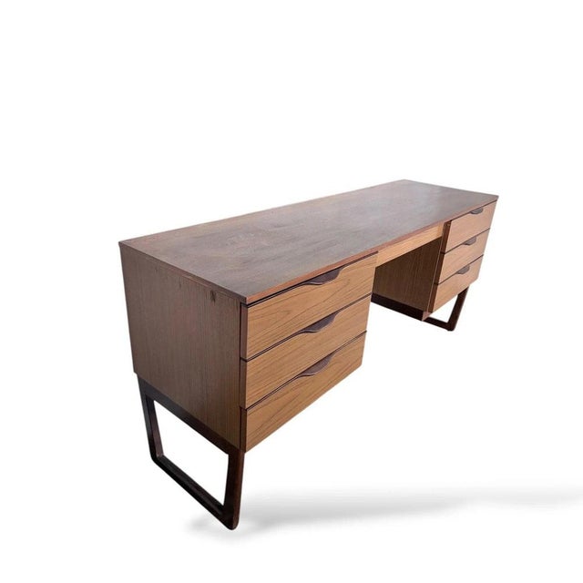 Wood Mid-Century Dressing Table in Teak Veneer For Sale - Image 7 of 8