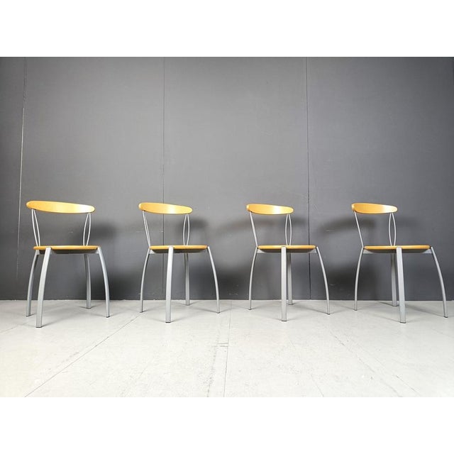 Wood Vintage Italian Postmodern Dining Chairs, 1990s, Set of 4 For Sale - Image 7 of 11