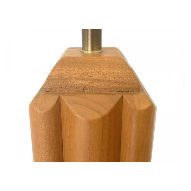 1970s Mid Century Walnut Lamp Pair For Sale - Image 5 of 8