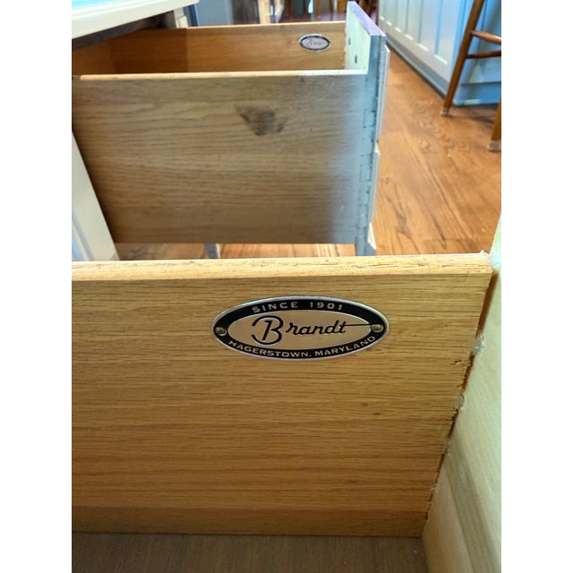French Vintage Brandt Louis XVI–Style White Painted Two-Drawer Nightstands — A Pair For Sale - Image 3 of 9