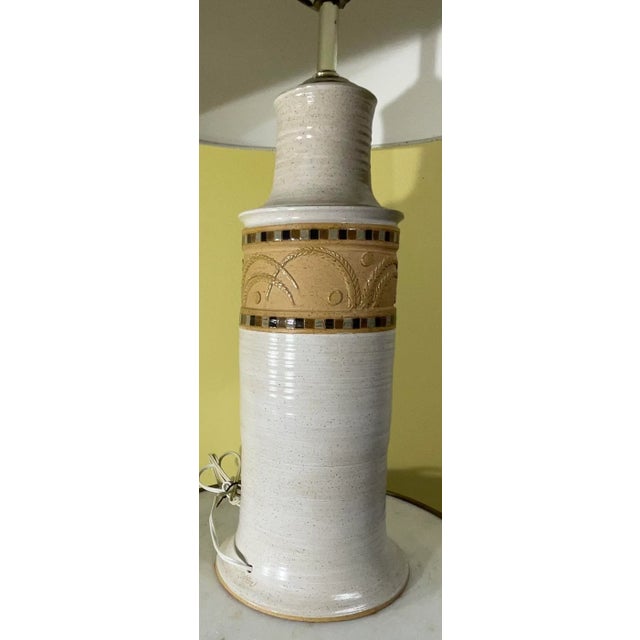 Midcentury Signed Ceramic Table Lamp For Sale - Image 9 of 11