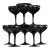 1990s Opaque Black Glass Champagne Coupes - Set of 8 For Sale