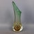 Stunning green and amber submerged Murano glass vase, particular modern Italian design, excellent workmanship, very...