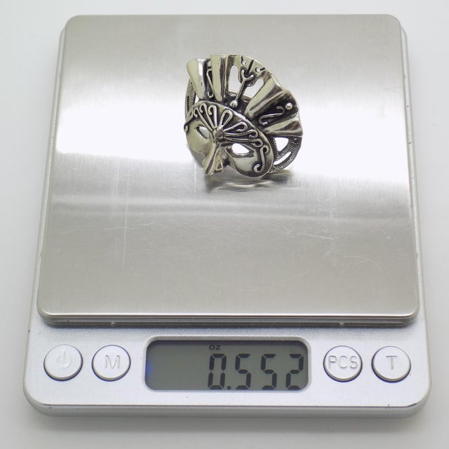 Vintage Italian Handmade Genuine Silver Venetian Carnival Mask Figurine Miniature For Sale - Image 9 of 10
