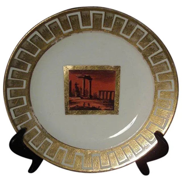 1810 Derby Orange Porcelain Classical Roman Forum Plate For Sale In New York - Image 6 of 6