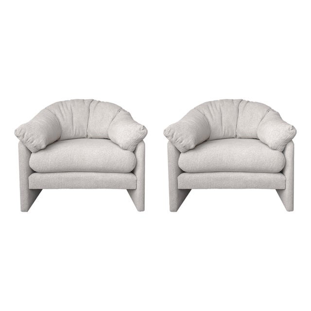 Large Scale Pair of Vintage Tub Barrel Chairs For Sale