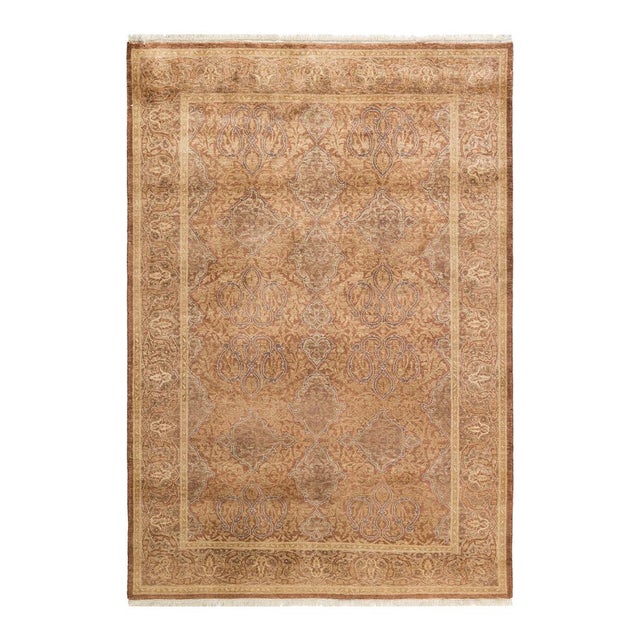 Mogul Collection Hand-Knotted Area Rug - Yellow 4' 3" x 6' 1" For Sale - Image 9 of 9