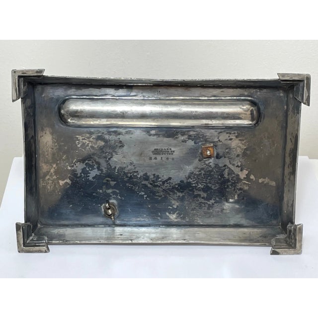 Late 19th Century English Victorian Silver Plate Crane Bird Inkwell For Sale - Image 10 of 12