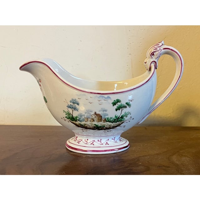 Green Antique Early 19th Century Italian Doccia Porcelain Sauce or Gravy Boat, Circa 1815 For Sale - Image 8 of 17
