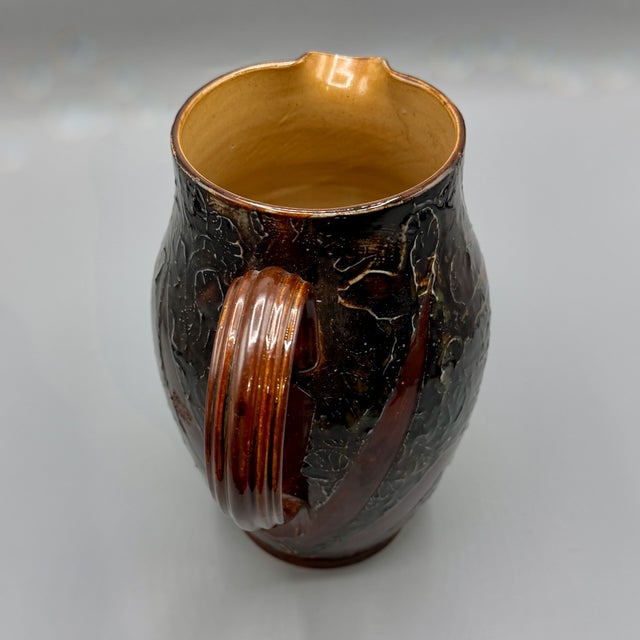 Antique Natural Foliage Stoneware Ale Pitcher Vase from Royal Doulton Lambeth, 1902 For Sale - Image 14 of 18