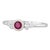 New 0.29ctw Ruby Diamond Ring 14k White Gold Size 6.5 Engagement For Sale