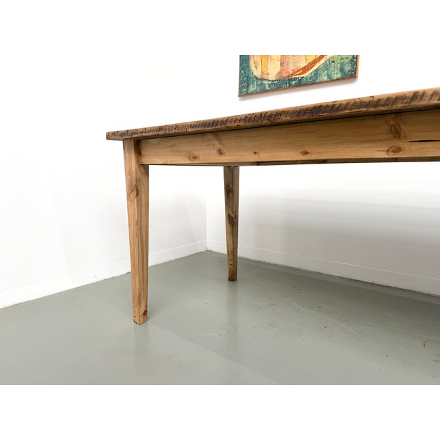 Pine Farmhouse Table with Tapered Legs, France, 1950s For Sale - Image 11 of 18