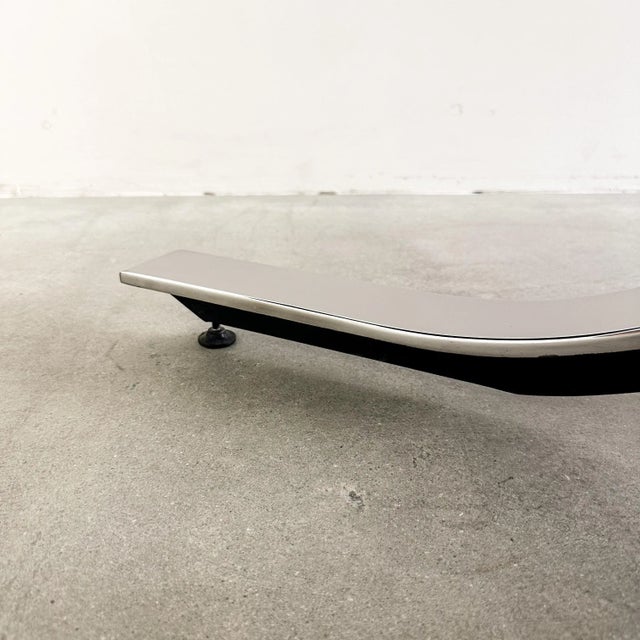 Vintage 70s Osvaldo Borsani Oval Dining Table Walnut Starburst Top & Chrome Base For Sale In Palm Springs - Image 6 of 10