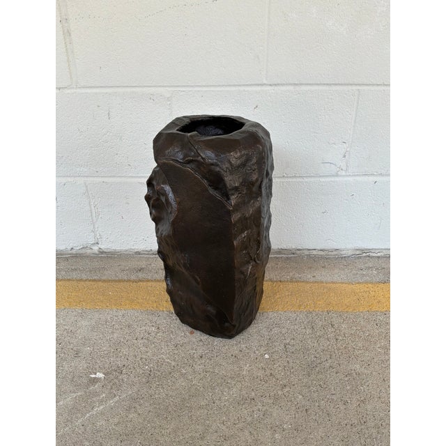 Currey & Company Currey & Co Large Carmelo Metal Vase For Sale - Image 4 of 7