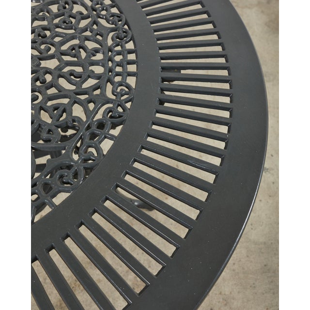 Neoclassical Style Round Aluminum Patio Garden Dining Table For Sale - Image 12 of 16