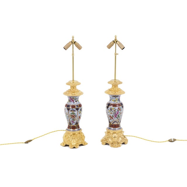 Table Lamps in Porcelain and Gilt Bronze, 1880s, Set of 2 For Sale - Image 11 of 11