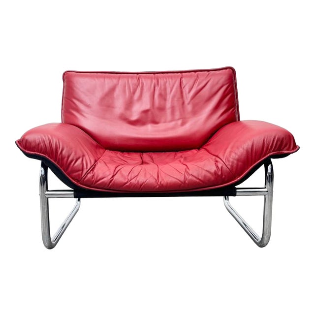 Bauhaus Leather Chair by Johan Bertil Häggström for Ikea, 1970s For Sale