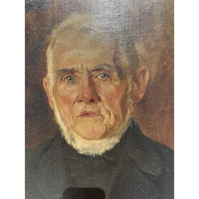 Black Heinrich Pforr, Portrait of a Gentleman with a White Beard, 1909, Oil on Canvas For Sale - Image 8 of 12