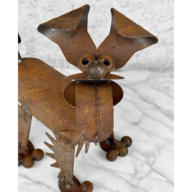 Metal Vintage Steampunk Salvaged Metal Art Dog Sculpture - 13" For Sale - Image 7 of 10