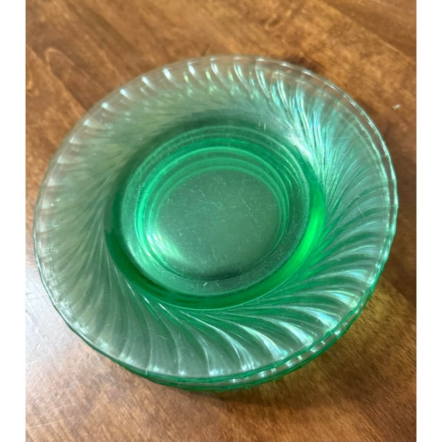 Early 20th Century Duncan & Miller Spiral Flutes Saucers - Set of 4 For Sale - Image 4 of 7