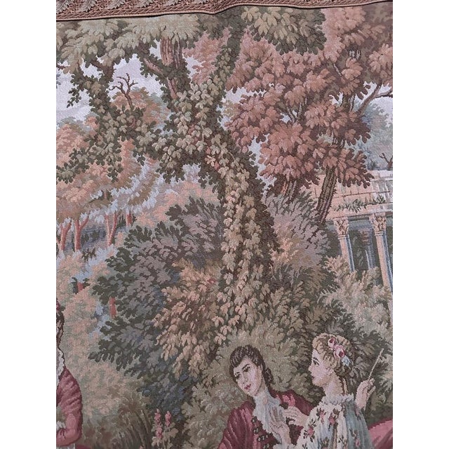 Textile Vintage French Aubusson Style Jacquard Tapestry, 1980s For Sale - Image 7 of 18