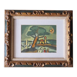 Mid 20th Century Original Fauvist Painting in Antique Frame For Sale