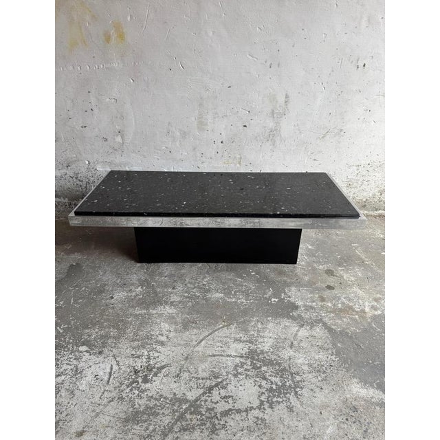Vintage Rectangular Coffee Table with Black Terrazzo Top For Sale - Image 10 of 11