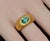 Metal Certified Natural 1.62cts Emerald Solid 18k 750 Gold Dome Signet Ring Band, Size 6.5 For Sale - Image 7 of 12