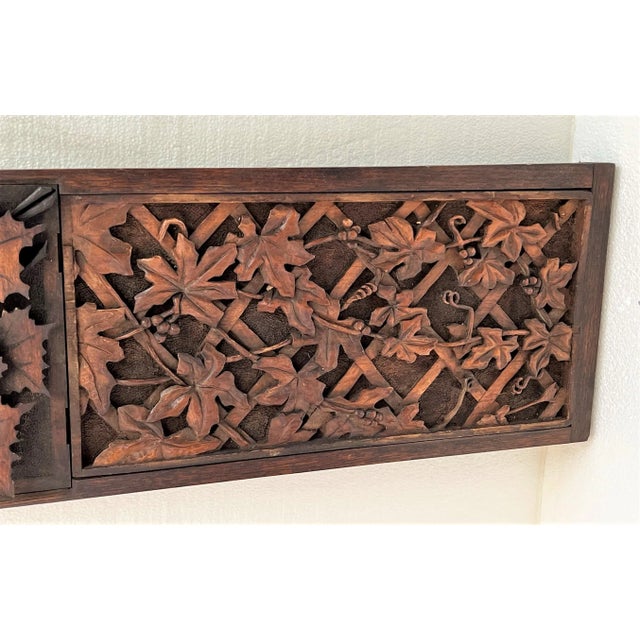 Late 19th Century Large Artistic Wood Carving of Floral Elements For Sale - Image 4 of 11