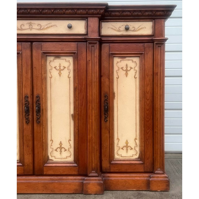 Rustic European Hooker Furniture Rustic European Tall Credenza Sideboard For Sale - Image 3 of 12