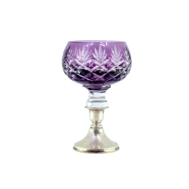 Metal Cup in Cut Glass with Round Silver Base and Filling For Sale - Image 7 of 7