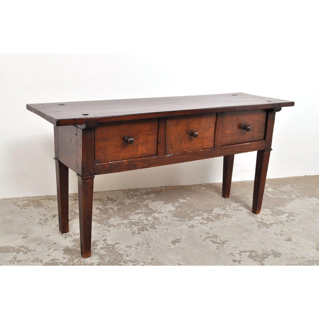 Antique Spanish Side Table in Chestnut Wood, 1850s For Sale - Image 14 of 14