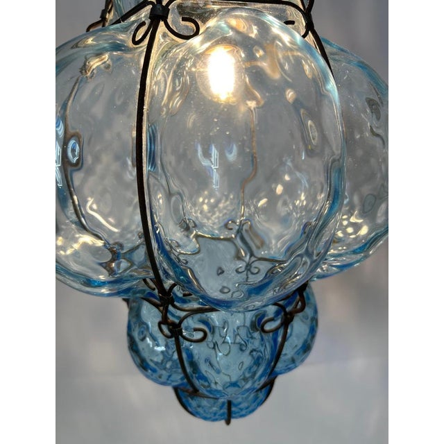 Blu Sky Bubble Pendant in Murano Glass, 1980s For Sale - Image 12 of 18