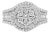 14K White Gold 1 1/2 Cttw Diamond Floral Cluster and Studded Shank Halo Ring (H-I Color, SI2-I1 Clarity) - Ring - Size 7 For Sale