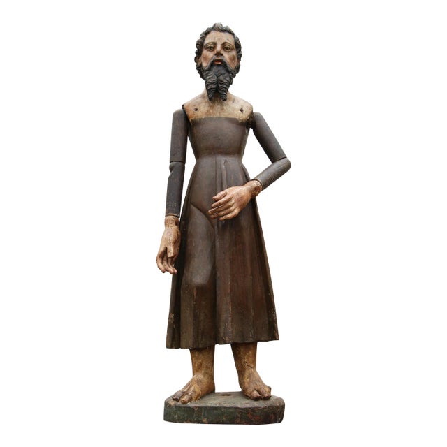 18th Century Baroque Santos Sculpture With Articulated Arms, Portuguese For Sale