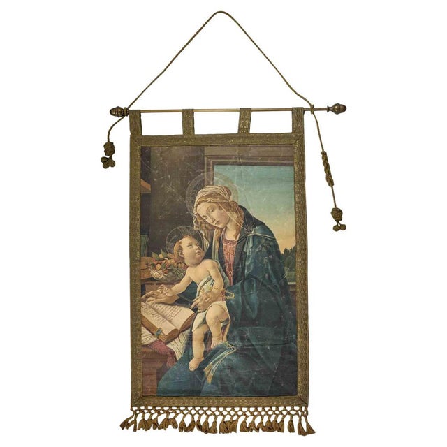 1940s Tapestry with Virgin Mary & Child, 1940 For Sale - Image 5 of 5