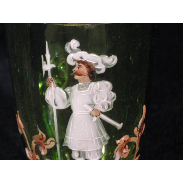 These tea glass cups are in the Karl Moser style and feature a Renaissance Guardsmen design inspired by Victorian-era....