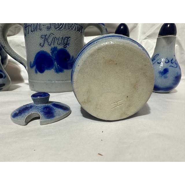 Vintage Westerwald Wertarbeit Salt-Glaze Cruet Set- 8 Pieces For Sale - Image 11 of 12