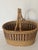 French antique woven market basket with distressed handle., for storage.