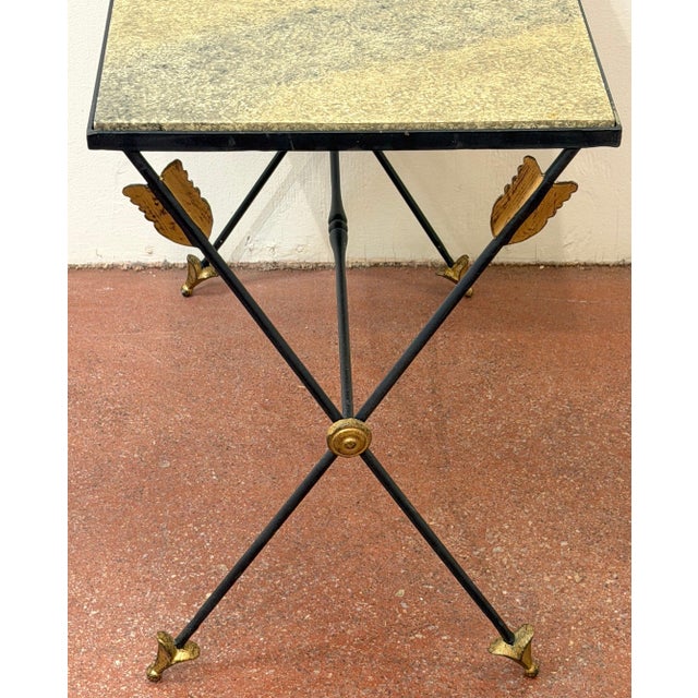Maison Jansen Style Gilt-Iron Arrow Motif Side Table, France, 1970s For Sale - Image 16 of 18