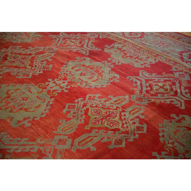 1920s Vintage Turkish Oushak Shadow Medallion Wool Carpet For Sale - Image 17 of 18